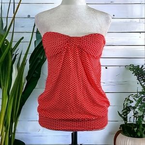 Forever Women's Red Polka Dot Stretch Tube Bra Top Size Small
